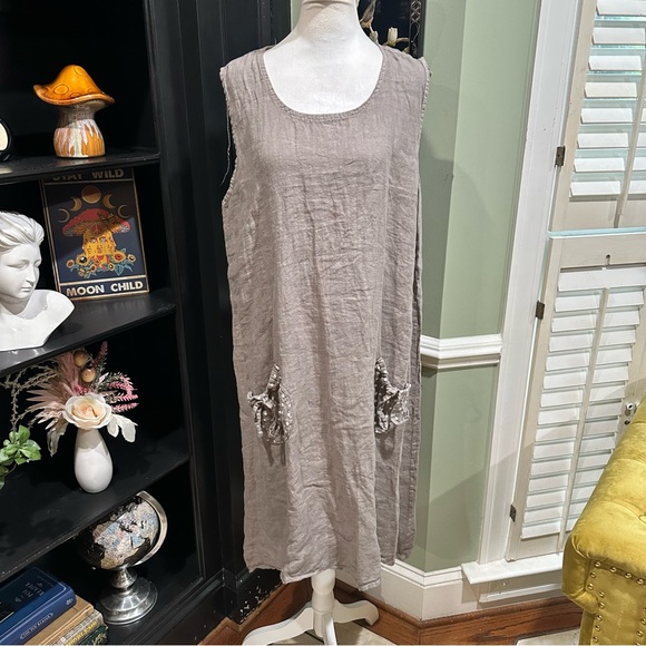 Belle France by Tempo Paris 100% Linen Dress – Made in Italy – Size XL - Picture 1 of 12